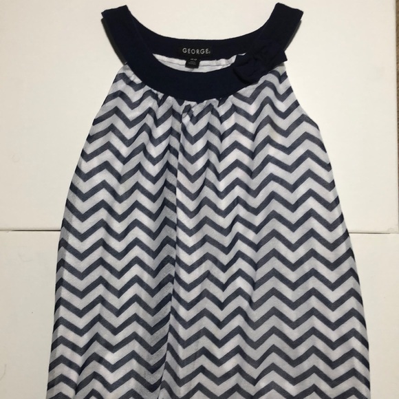 Girls George brand Navy and White Top - Picture 1 of 5